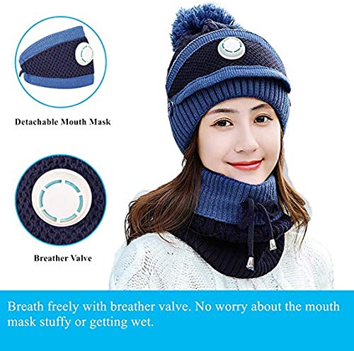 Unisex Winter Knit Beanie Cap Hat Neck Warmer Scarf
