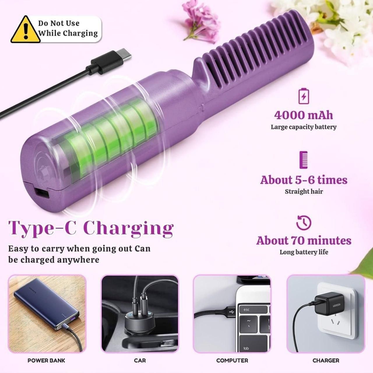 Portable Mini Hair Straightener Cordless