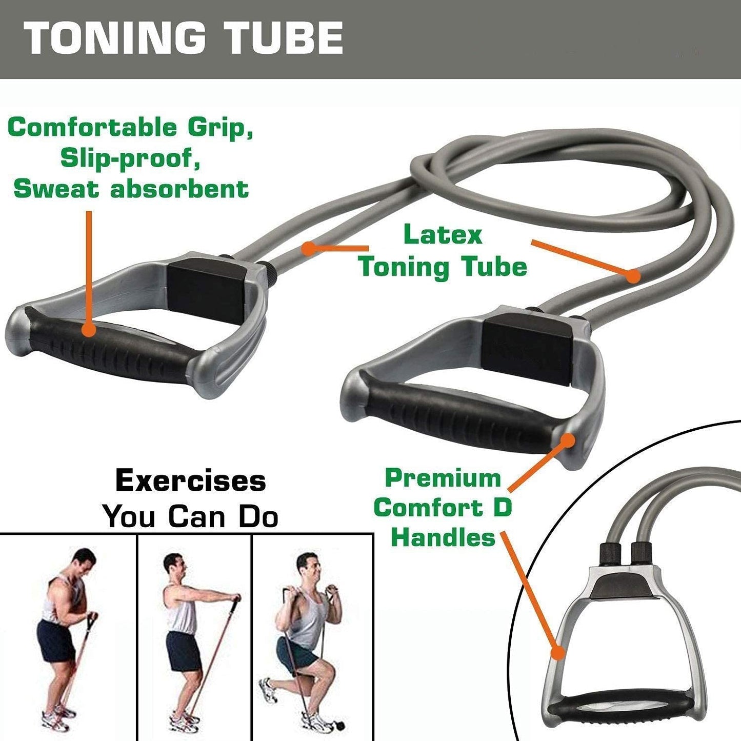 Natural Rubber Resistance Tube Toning Tube for Exercise